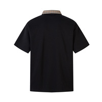 T-shirt d'été personnalisable pour hommes pour POLO et revers Nouveau patchwork à carreaux rétro américain Design simple