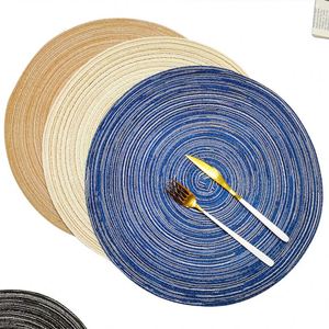 Factory Directly Sells Nordic Cotton Yarn <b>Round</b> Woven Bamboo <b>Placemat</b> for Wedding Party Home Decoration - Product Image 5