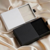 Caja de Regalo de Joyería de Lujo Personalizada, Caja de Embalaje para Anillos, Collares y Pendientes con Forro de Terciopelo