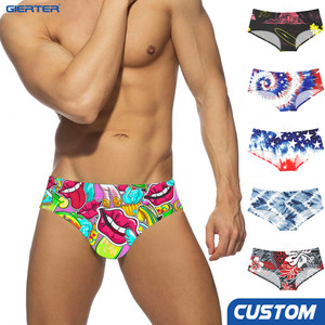 Bikini OEM en Oferta, Traje <span class=keywords><strong>de</strong></span> Baño Casual para Playa, Divertido y Sexy, <span class=keywords><strong>de</strong></span> Secado Rápido, Retro, con Estampado Personalizado, Traje <span class=keywords><strong>de</strong></span> Baño para Hombre - Product Image 1