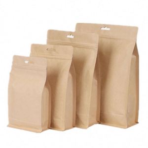 Sacs à fermeture éclair en papier kraft alimentaire de haute qualité 25x35cm, pochettes promotionnelles - Product Image 1