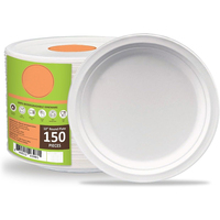 Assiettes jetables en bagasse de canne à sucre compostables de 10 pouces avec revêtement UV, robustes, style américain, pour fêtes et festivals