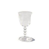 Tasse en verre à vin de couleur amusante soufflée à la main personnalisée verres à vin en verre à tige circulaire à blocage de couleur en borosilicate à vendre