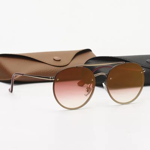 نظارات شمسية عالية الجودة بعدسات زجاجية معدنية للرجال ، نظارات بتصميم علامة تجارية فاخرة شهيرة ، نظارات شمسية للنساء ، نظارات شمسية للطيران مع صندوق - Product Image 4