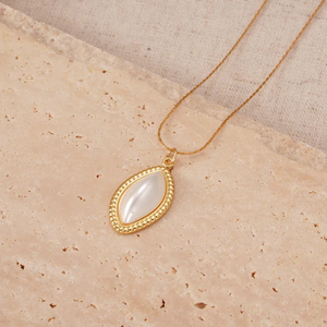 Collar de Perlas Artificiales con Forma de Gota de Agua para Mujer, Acero Inoxidable 304, Chapado al Vacío, Cadena de Cable Resistente a la Decoloración - Product Image 1