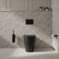Toilette Duduk en marbre travertin, à poser au sol, en céramique noire, à double chasse, réservoir encastré, pour villa, lavabo, design moderne