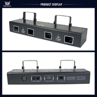 Lumières laser DMX RGB à quatre têtes, 4 yeux, pleine couleur, moteur pas à pas, pour spectacle de scène, DJ, discothèque