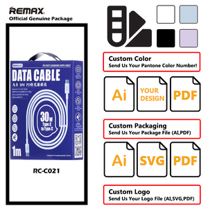 Câble USB C vers USB C Remax, charge rapide 30W PD, câble de charge rapide, vitesse 480 Mbps, câble de données tressé, type C, cordon de charge rapide - Product Image 2