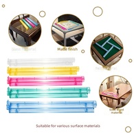 Plateau de Mahjong Antidérapant en Acrylique D&G avec Mesureur et Poussoir 2-en-1 pour Soirée de Jeu Américaine ou Juive, Lot de 4 Pièces avec Sac de Rangement