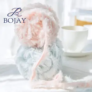 Bojay % 100% Polyester Faux kürk fantezi örgü kabarık iplik 0.65Nm/1 top iplik örgü kazak ve eşarp