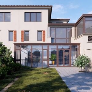 Véranda préfabriquée en aluminium à toit plat, cadre thermolaqué, pour jardin, solaire 4 saisons, idéale pour villa, cour extérieure - Product Image 1
