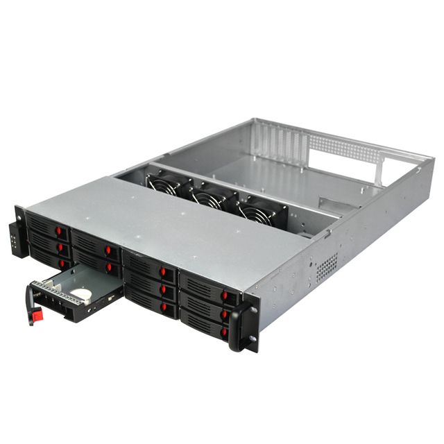 MACASE R266-12 2U 19 Inch Industrial Chassis Rackmount with 12Bay HDD Hot Swap Storage 7 PCIe Slots in Stock