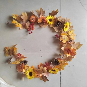 Spirit Artificial Maple <b>Leaf</b> Hanging Vine Autumn Yellow 24 In <b>Wall</b> <b>Decor</b> For Thanksgiving Christmas Halloween Home Decoration - Product Image 3