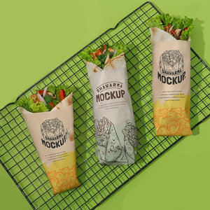 Logo personalizzato stampa hamburger packaging grasso a prova di olio di carta velina <span class=keywords><strong>sandwich</strong></span> carta da imballaggio shawarma per uso alimentare carta oleata - Product Image 3