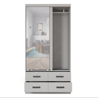 Porte coulissante chambre petit miroir armoire dans un design moderne