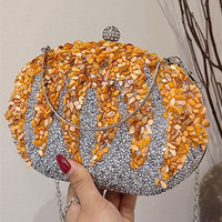 Sac à main de soirée en cristal de luxe pour femmes, sac à main noir avec métal, cadeaux de fête du soir, sac tendance