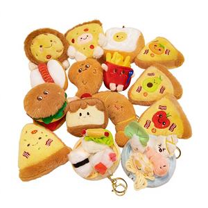 Produttore OEM ODM di Peluche Personalizzati Serie Cibo Hamburger Mini Giocattoli di Peluche Design Personalizzato Portachiavi in Peluche - Product Image 4