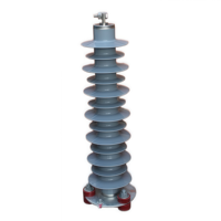Parafoudre à oxyde de zinc sans interstice HY5WZ-51/134 5kA 65kA à base de bride en caoutchouc de silicone pour protection contre la foudre 35kV