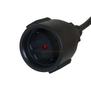 Cable de Extensión de Goma de 5m, Extensiones de Cable Externo con <span class=keywords><strong>Enchufe</strong></span> de Protección, Extensión Schuko de 16A/250V, Negro - Product Image 3