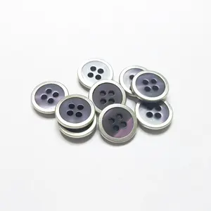Dyed Resin Buttons Alloy Decorative Silkscreen Pattern Buttons
