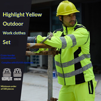 Vêtements de travail haute visibilité pour hommes, veste et pantalon réfléchissants, uniforme de travail pour la construction, l'exploitation minière, la route, OEM