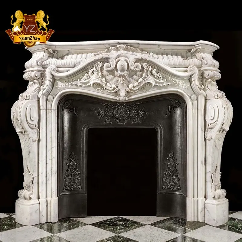 Italian marble fireplace surround hand carved modern stone angel carved fireplace mantels for sale