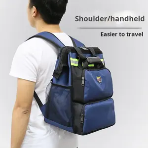 Sac à bandoulière multifonctionnel pour électricien, en toile Oxford résistante à l'usure, avec fermeture éclair, pour outils de réparation et de communication - Product Image 2