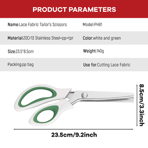 <span class=keywords><strong>Tijeras</strong></span> de Costura Profesionales de Acero Inoxidable de 9 Pulgadas con Mango Negro, <span class=keywords><strong>Tijeras</strong></span> Dentadas en Zigzag para Cortar Encaje, para Manualidades - Product Image 3
