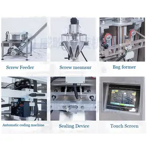 Automatic Powder Auger Filling Machine Stand Pouch Gusset Bag Auger Powder Filling And Sealing Machine Line