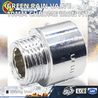 Vanne de sécurité Green Rain pour raccords PEX, en fer chromé, raccord femelle x mâle 10mm GT1010 forgé