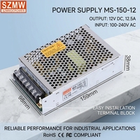 Alimentation à découpage compacte SZMW MS-150W-12V Mini SMPS pour éclairage LED, caméra de sécurité et module de contrôle industriel