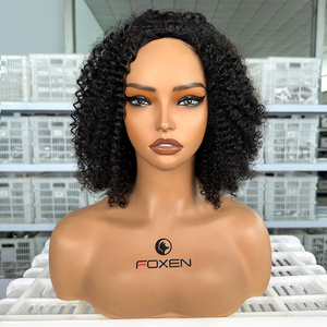 <span class=keywords><strong>Perruque</strong></span> Demi-Tête Afro Crépue Kinky Raw 3-en-1 sans Colle Cheveux Humains, Cheveux Birmans, Prête à Porter <span class=keywords><strong>Invisible</strong></span> à Cordon, à Retourner - Product Image 5