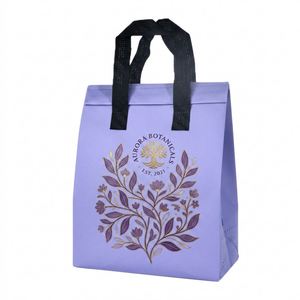 Sac isotherme pliable et réutilisable personnalisé, imperméable, en tissu non tissé avec feuille d'aluminium, pour boulangerie, isolation écologique pour gâteaux - Product Image 1