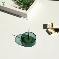 Brûleur d'encens décoratif en verre borosilicate coloré, porte-cones et bâtonnets d'encens pour la maison