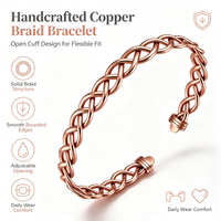 Vente en gros de bracelets et bagues haut de gamme en cuivre pur à 99,99% pour femmes