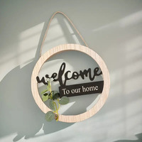 Plaque de porte en bois multifonctionnelle, décoration murale pour la maison