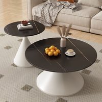 Table basse en métal, style nordique, ensemble de meubles, table ronde moderne, table d'appoint, table à thé, table d'appoint latérale, table basse en marbre blanc de luxe pour salon