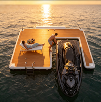 Plateforme flottante gonflable géante en PVC, île flottante pour bronzer, pêcher et organiser des fêtes sur le lac