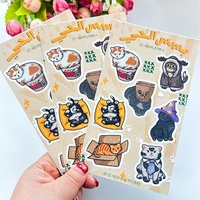 100 pièces usine vente directe personnalisé adhésif Animal dessin animé autocollants étanche facile à peler baiser coupe feuille d'autocollant pour la Promotion