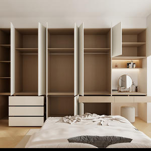 Armario de Madera Maciza Moderno y Minimalista Chen Le, Armario de Almacenamiento con Puerta Corredera de Piso a Techo, Ahorro de Espacio para Dormitorio - Product Image 4