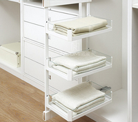 Système de dressing sur mesure moderne pour chambre à coucher avec coiffeuse et étagères intégrées pour projets résidentiels et hôteliers