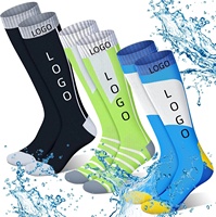 Chaussettes imperméables respirantes à 3 couches, hauteur genou, coupe-vent, thermiques, antidérapantes, pour la pêche, la randonnée, hommes, logo personnalisé OEM
