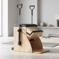 Chaise de Pilates Wunda en bois réglable avec pédales rembourrées pour l'entraînement de stabilité à domicile et la rééducation