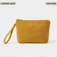 Pochette de soirée en velours côtelé écologique et durable avec dragonne, mini portefeuille zippé pour femme – Vente en gros