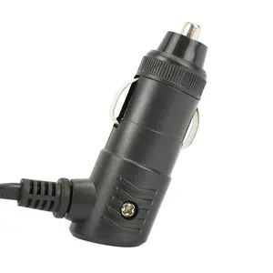 Black Korean Cigarette Lighter 1-25A Plug Cable Power Cord 12V 24V Cigarette Lighter Charger Plug