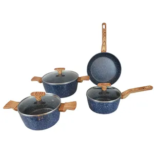 Jeux de casseroles et poêles à Induction effet marbre antiadhésifs, casseroles pour cuisinière à Induction, offre spéciale,