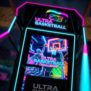 Machine d'arcade de tir au basket-ball commerciale avec écran supérieur de 52 pouces, <span class=keywords><strong>jeu</strong></span> de récompense à monnayeur et fonction de liaison multi-machines - Product Image 3