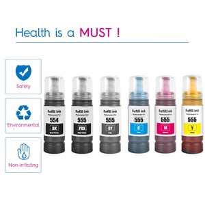 INK-TANK T554 T555 554 555 013 014 Encre compatible couleur en bouteille à base d'eau Recharge d'encre pour imprimante Epson <span class=keywords><strong>Ecotank</strong></span> L8160 <span class=keywords><strong>L8180</strong></span> - Product Image 3