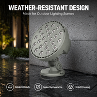 Projecteur LED rond de 24W à 72W, IP65, AC220V, DC24V, faisceau étroit, RGBW, DMX512, 1800K-6500K, pour sculpture, monument