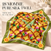 Foulard carré en twill de soie pure 18 Momme avec impression personnalisée recto-verso 36x36 pouces pour marques de boutiques